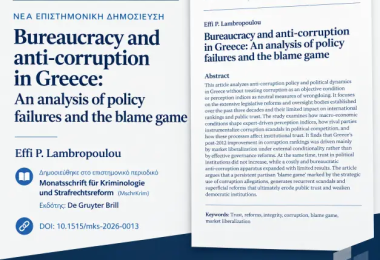 Bureaucracy and anti-corruption in Greece: An analysis of policy failures and the blame game